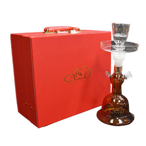 CLOUD HOOKAH ALL GLASS HOOKAH 13" WITH A LOCKING CASE