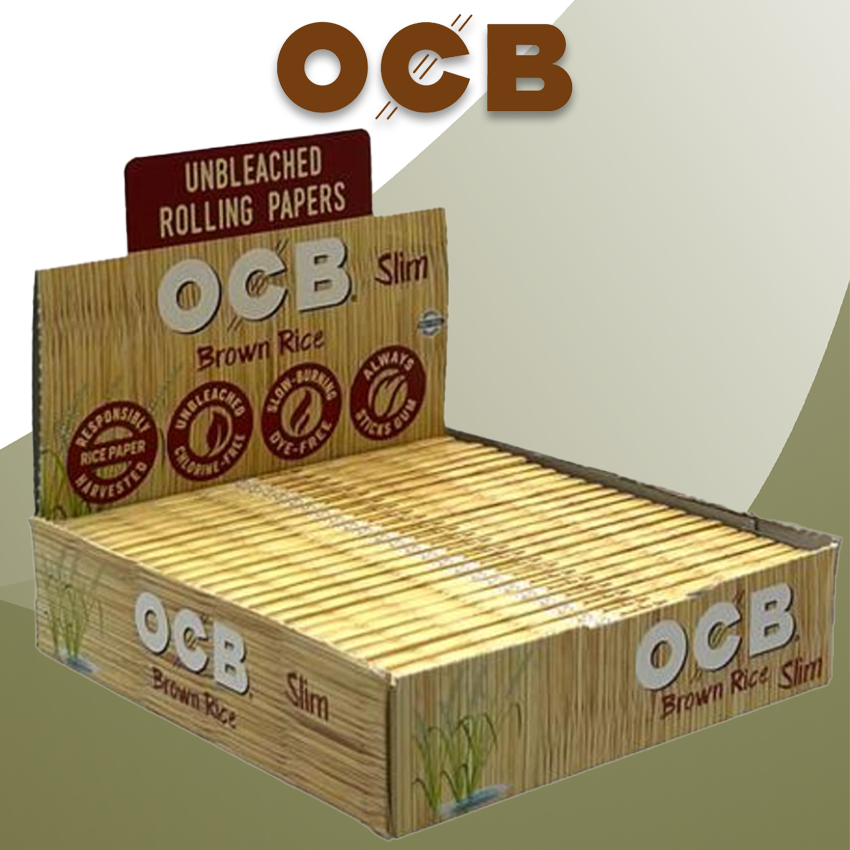 Obc Rizla OCB BROWN RICE 1 1/4 ROLLING PAPERS - 24CT DISPLAY