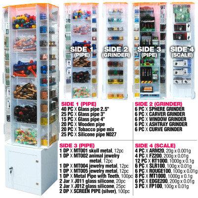 4 SIDE LED TUNRTABLE TOBACCO ACCESSORIES DISPLAY - 517CT/ 5 BOXS