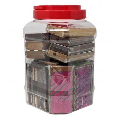 ASSORTED WOODEN ART WORK DUGOUT 4 - 22CT JAR