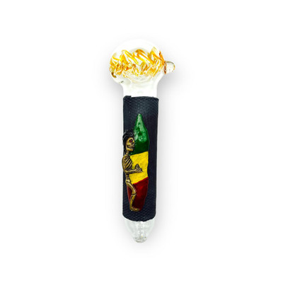 CLAY GLASS SKELETON SURFER 8 HANDPIPE HP100464