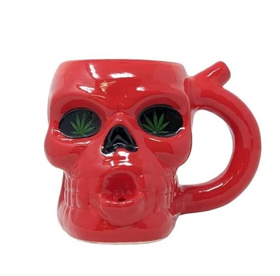  HPG CERAMIC WATER PIPE MUG - SKULL 
