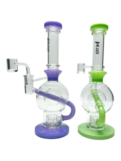  METRIX FLOATING BALL RIG WATER PIPE WITH PUCK PERC 9.5" 