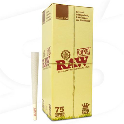  RAW ORGANIC HEMP KING SIZE CONES - 75CT 