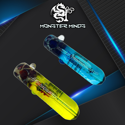 MONSTER MINDS - FREEZABLE CARTOON GLYCERIN HANDPIPE 5.5" - 1CT