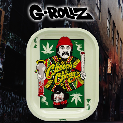 G-ROLLZ - CHEECH & CHONG PLAYING CARDS SMALL TIN TRAY 14 X 18CM