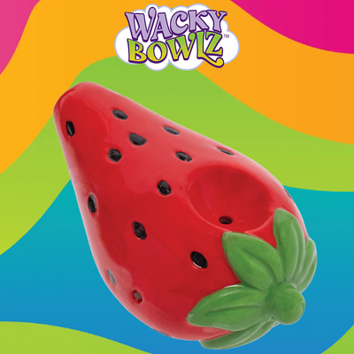 WACKY BOWLZ - 3.5" STRAWBERRY CERAMIC PIPE - 1CT
