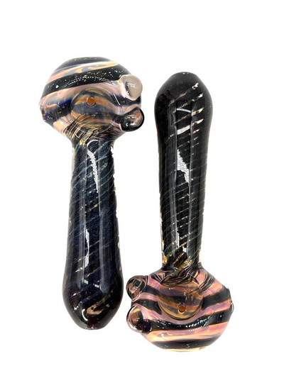 HEAVY DICHRO HEAD WITH MARBLES HANDPIPE 5" - BAG OF 5 