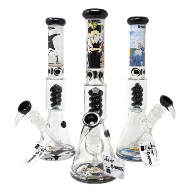  G-ROLLZ BANKSY'S BULLETPROOF DOVE SPIRAL PERCOLATOR BEAKER 13.5" 