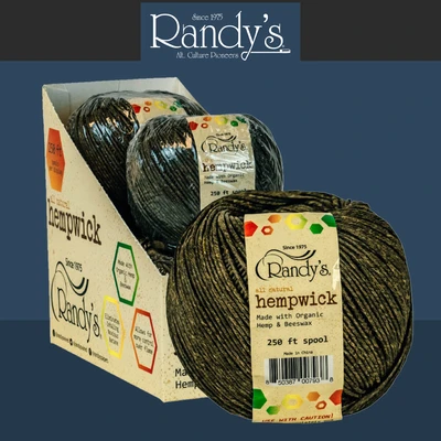 RANDY'S ALL NATURAL 250FT HEMPWICK - 4CT DISPLAY