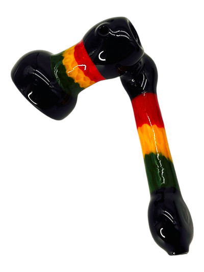 RASTA AND BLACK HAMMER HANDPIPE 5" - 5CT BAG