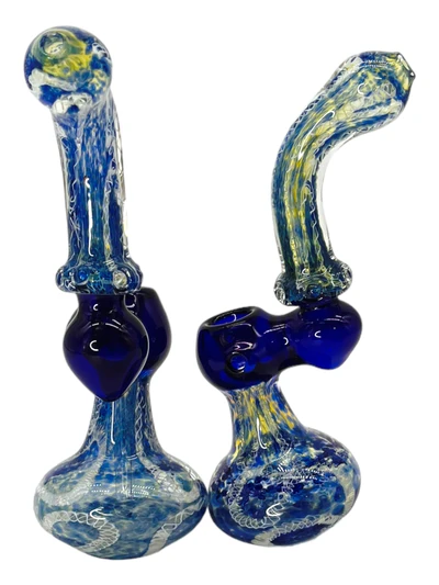 HEAVY COLORED ARTISTIC BUBBLER 8"