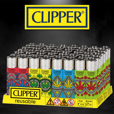 48CT. FRACTAL LEAVES CLIPPER LIGHTERS
