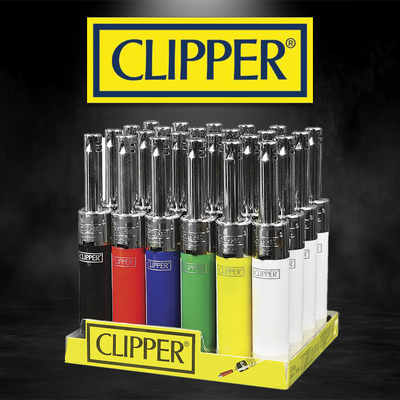 24CT. CLIPPER ELEC. MINI TUBE REFILLABLE LIGHTER