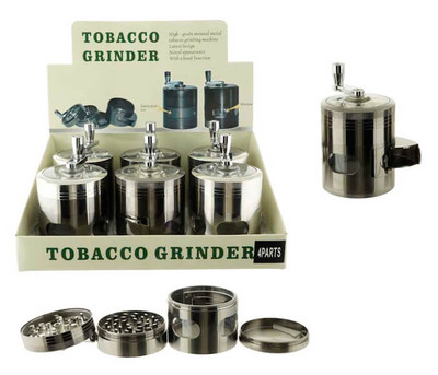 4 PARTS 60MM HAND CRANK GRINDER WITH WINDOW - 6CT