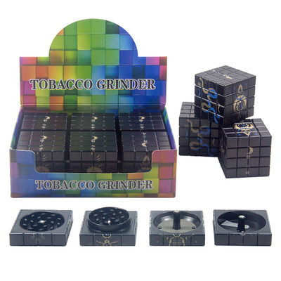 4 PARTS 58MM MAGIC CUBE GRINDERS WITH TAROT SYMBOLS GRAPHICS - 6CT