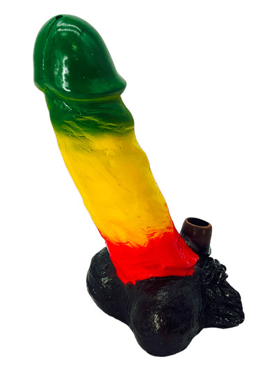 HAND CRAFTED XLARGE PENIS HANDPIPE 10" - RASTA