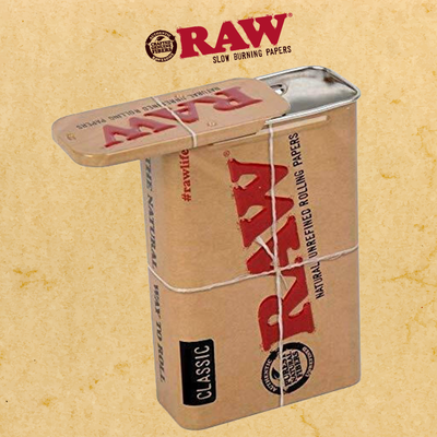 RAW METAL CIGARETTE TIN WITH SLIDE TOP (RAW57)