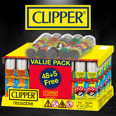 CLIPPER CLASSIC LARGE PRINTED MUSHROOM DANCE - 48CT DISPLAY