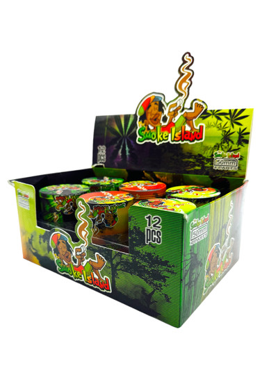 THE SMOKE ISLAND 50MM 4 PART GRINDER - 12CT DISPLAY