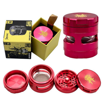 SHREDDER 4 PIECE GRINDER 61MM (STYLE 16) - MIXED COLOR