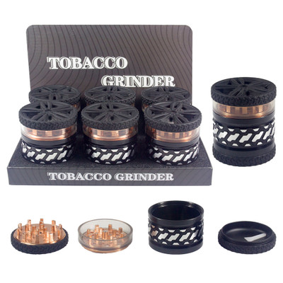 4 PART METAL 55MM RASTA GRINDER WITH HAND CRANK - 6CT