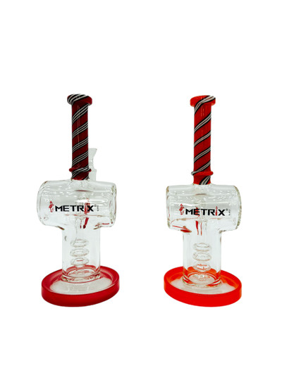 METRIX SWIRL CYLINDER WATERPIPE ASSORTED COLOR 10"