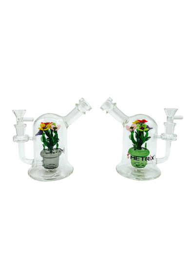 METRIX FLOWER POT WATERPIPE ASSORTED COLOR 6"