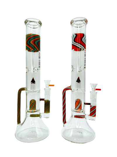 METRIX SWIRL MULTI PERC WATERPIPE ASSORTED COLOR 16"