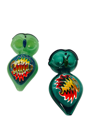 METRIX OWL SWIRL HANDPIPE ASSORTED COLOR 4.5" - BAG OF 5