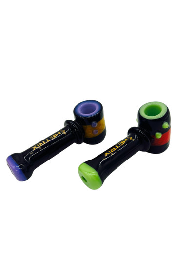 METRIX HAMMER BLACK FUMED HANDPIPE ASSORTED COLOR 5" - BAG OF 5