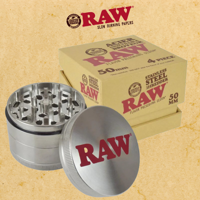 RAW STAINLESS STEEL 50MM 4 PARTS GRINDER