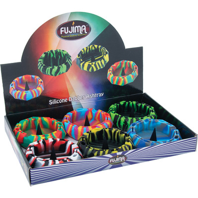 FUJIMA DIAMOND SILICONE ASHTRAY - 4.5IN - DISPLAY OF 6