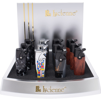 LUCIENNE SINGLE JET TORCH WITH PRINT - DISPLAY OF 12
