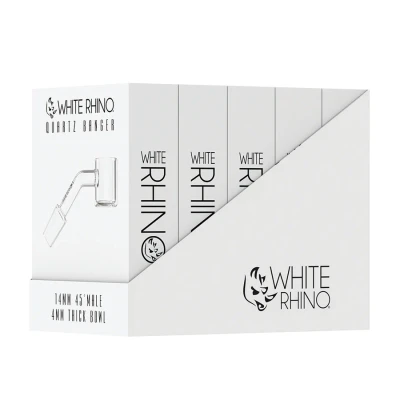 WHITE RHINO 14MM 45° MALE QUARTZ BANGER 4MM - DISPLAY OF 5