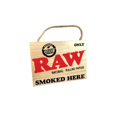 RAW WOOD PAINTED SIGN - SMOKED HERE