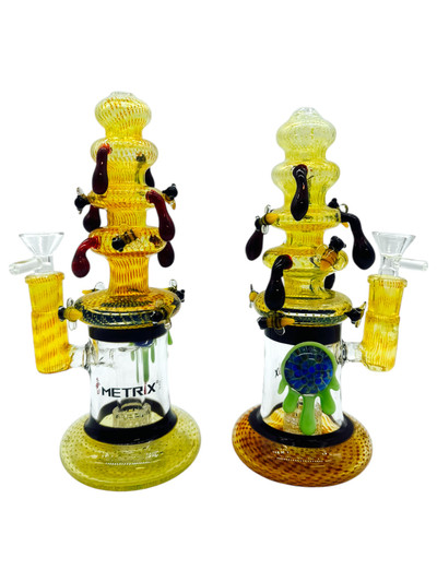 METRIX HONEY BEES WATERPIPE ASSORTED COLOR 9"