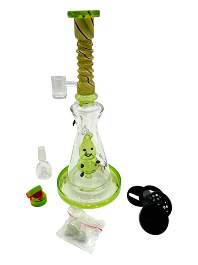 METRIX SWIRL NECK WATERPIPE KIT ASSORTED COLOR 12"