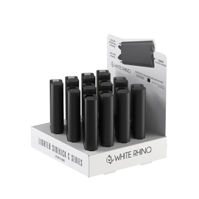 WHITE RHINO LIGHTER SIDEKICK C SERIES SOLID BLACK - DISPLAY OF 12
