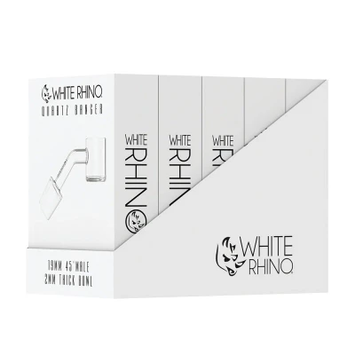 WHITE RHINO 19MM 45° MALE QUARTZ BANGER 2MM - DISPLAY OF 5