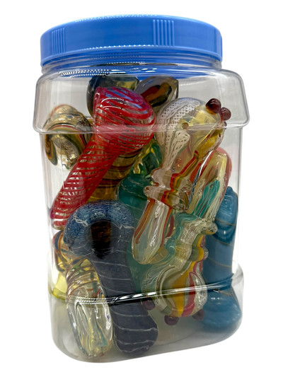 PREMIUM FUMED HANDPIPE MIX DESIGN 3" - JAR OF 20
