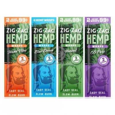 ZIG-ZAG HEMP WRAPS 2-PACK - DISPLAY OF 25