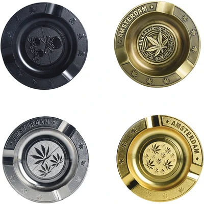 FUJIMA AMBOSED METAL ASHTRAY - DISPLAY OF 8
