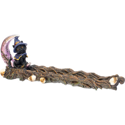 FUJIMA WITCH CAT POLYSTONE INCENSE BURNER
