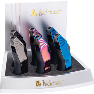 LUCIENNE CHROME SINGLE JET TORCH - DISPLAY OF 6