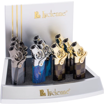 LUCIENNE SINGLE JET TORCH WITH PRINTS - DISPLAY OF 10