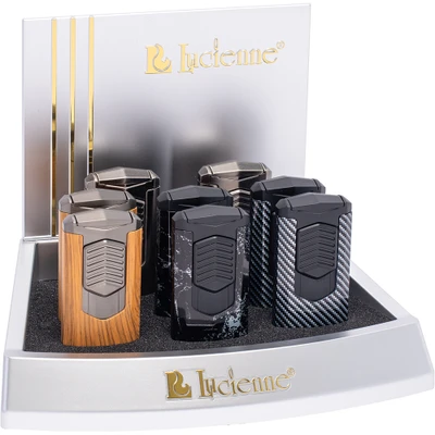 LUCIENNE TRIPLE JET TORCH WITH PUNCH - DISPLAY OF 8