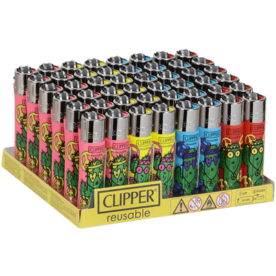 CLIPPER CP11 HIPPIE CACTUS LIGHTERS - DISPLAY OF 48