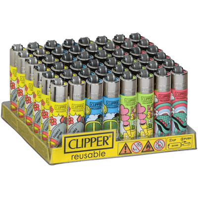 CLIPPER CP22 HIPPIE ARMY LIGHTERS - DISPLAY OF 48