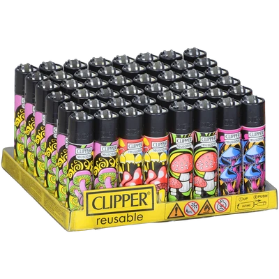CLIPPER CP11 MUSHROOM COLORS LIGHTERS - DISPLAY OF 48